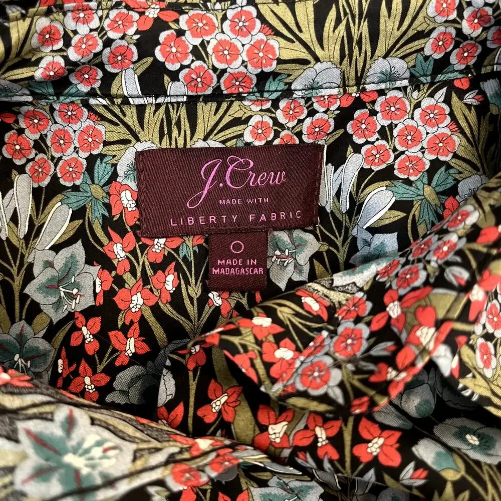 J Crew Liberty Fabric Primrose Floral Button Down Shirt Size 0
